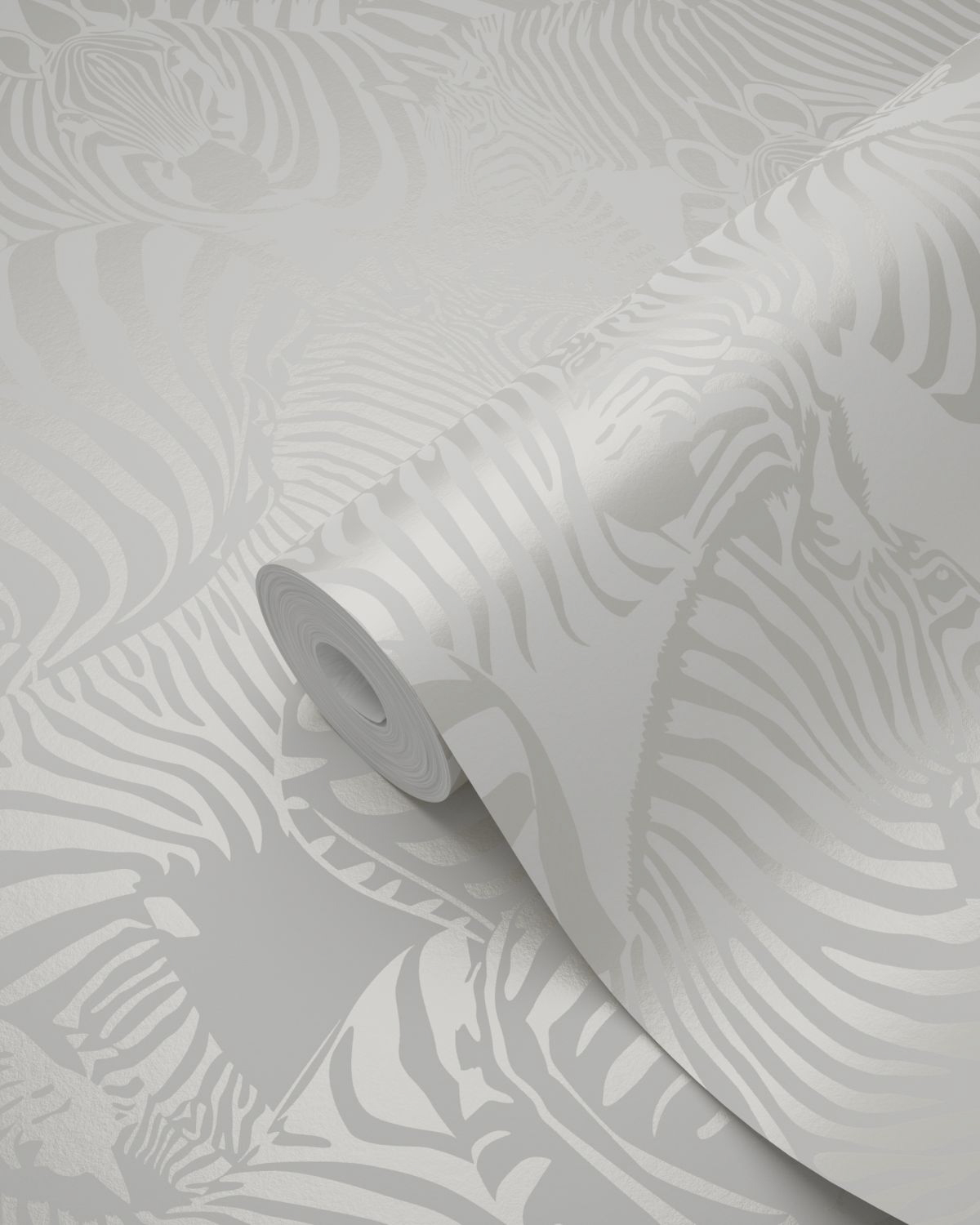 Tapete glänzende Zebras creme weiß Vlies 346836