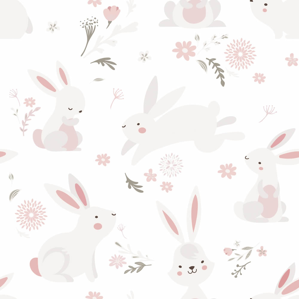 Natur Motive Tiere Tapete weiß und rosa Kids Walls Marburg 45860