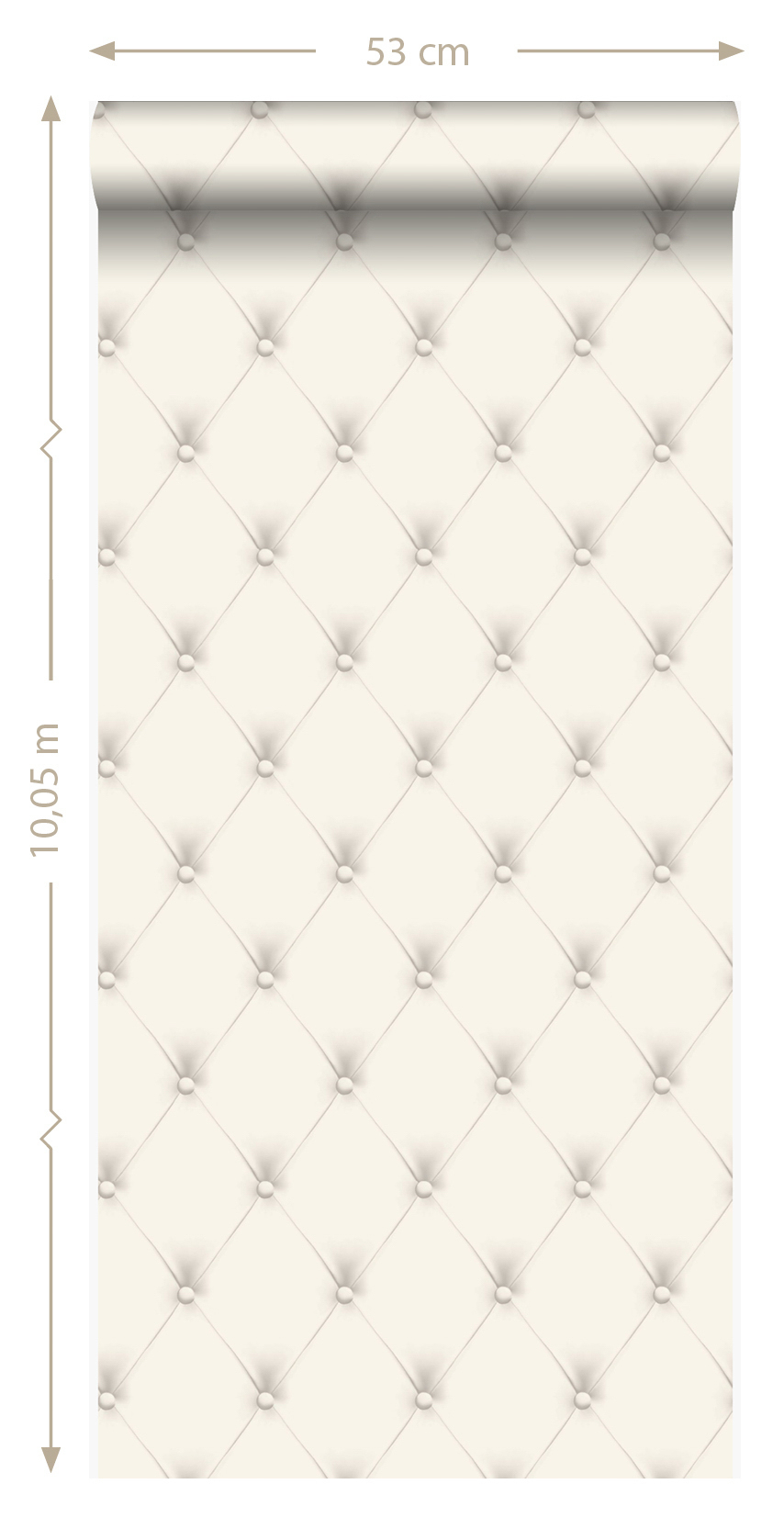Tapete Chesterfield Polsteroptik weiß Vlies 346832
