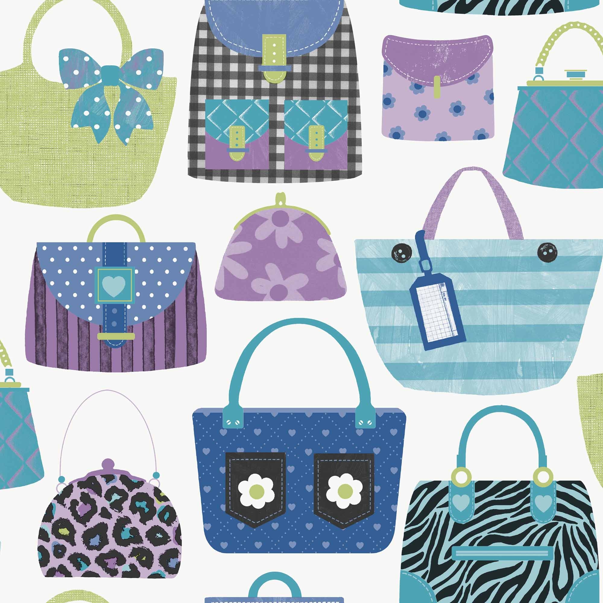 Tapete Handtaschen Mode Vlies weiß G78583