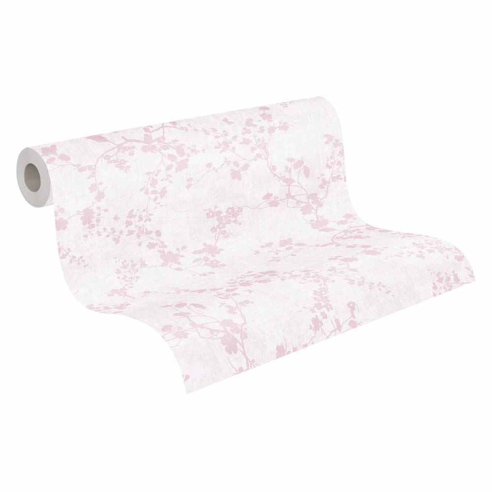 Vliestapete Zweige Äste und Blüten glatt matt zart rosa 770791-8-770791