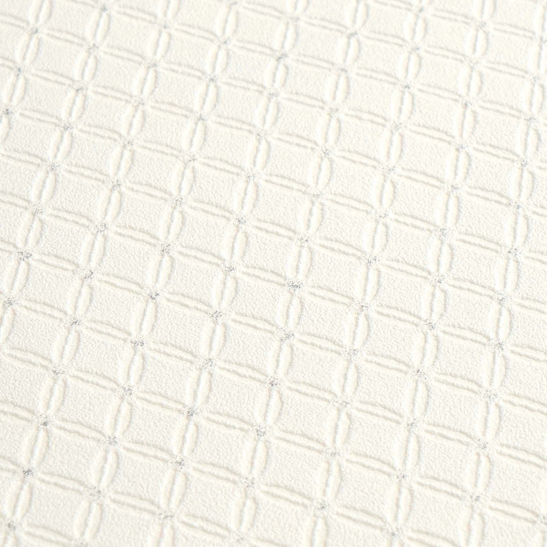 Tapete Unitapete geprägtes Muster Glitzer creme 368977
