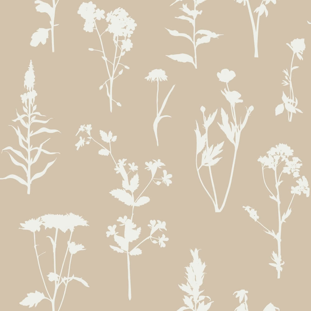 Tapete Scandi zarte Feldblumen sandbeige Vlies 139484
