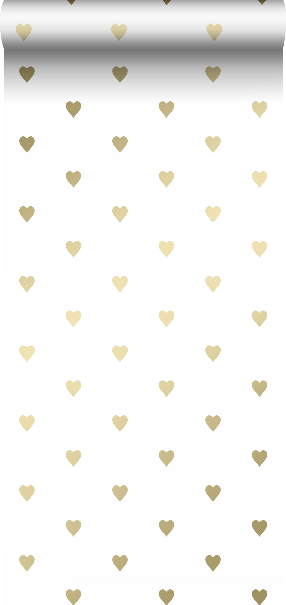 Tapete Herzen gold glänzend weiß Vlies 347679