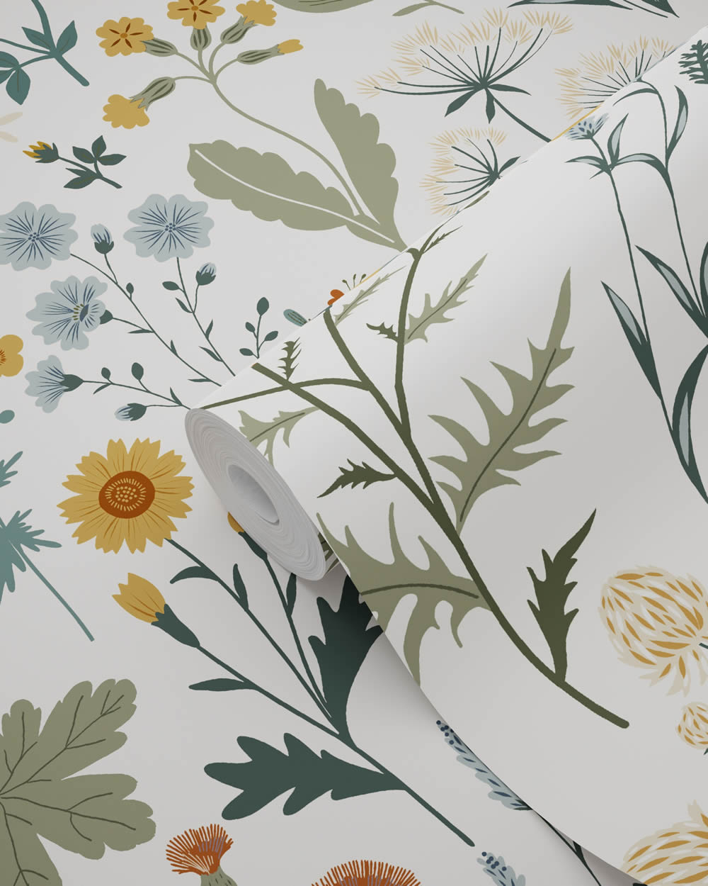 Tapete skandinavische Feldblumen beige Vlies 139391