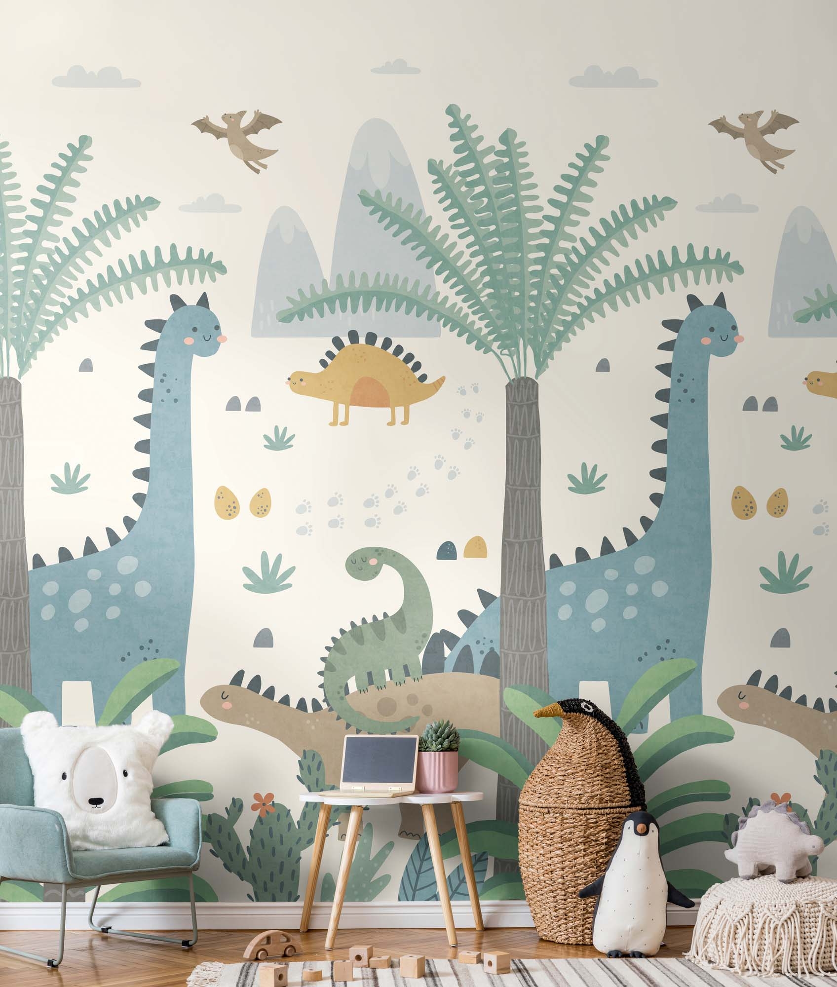 Wandbild Dinosaurier Dinos im Dschungel 159 x 280 cm 792887