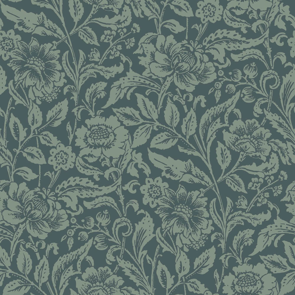 Tapete Nordische Blumen dunkelblau Vlies 139429