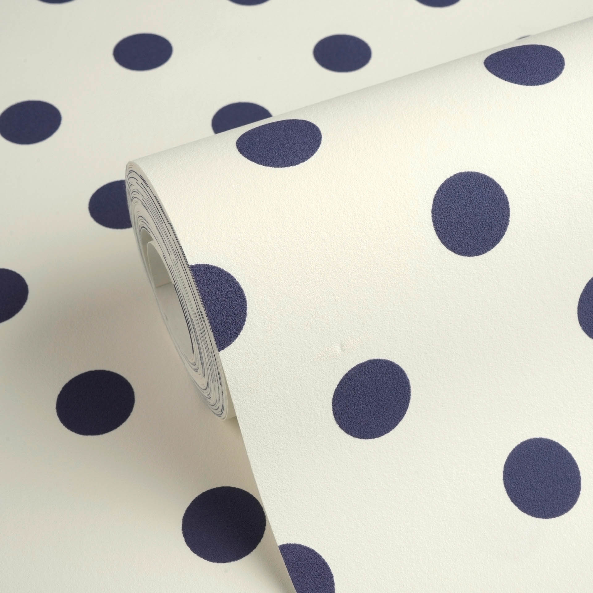 Tapete gepunktet Skandi Style dunkelblau creme 363367