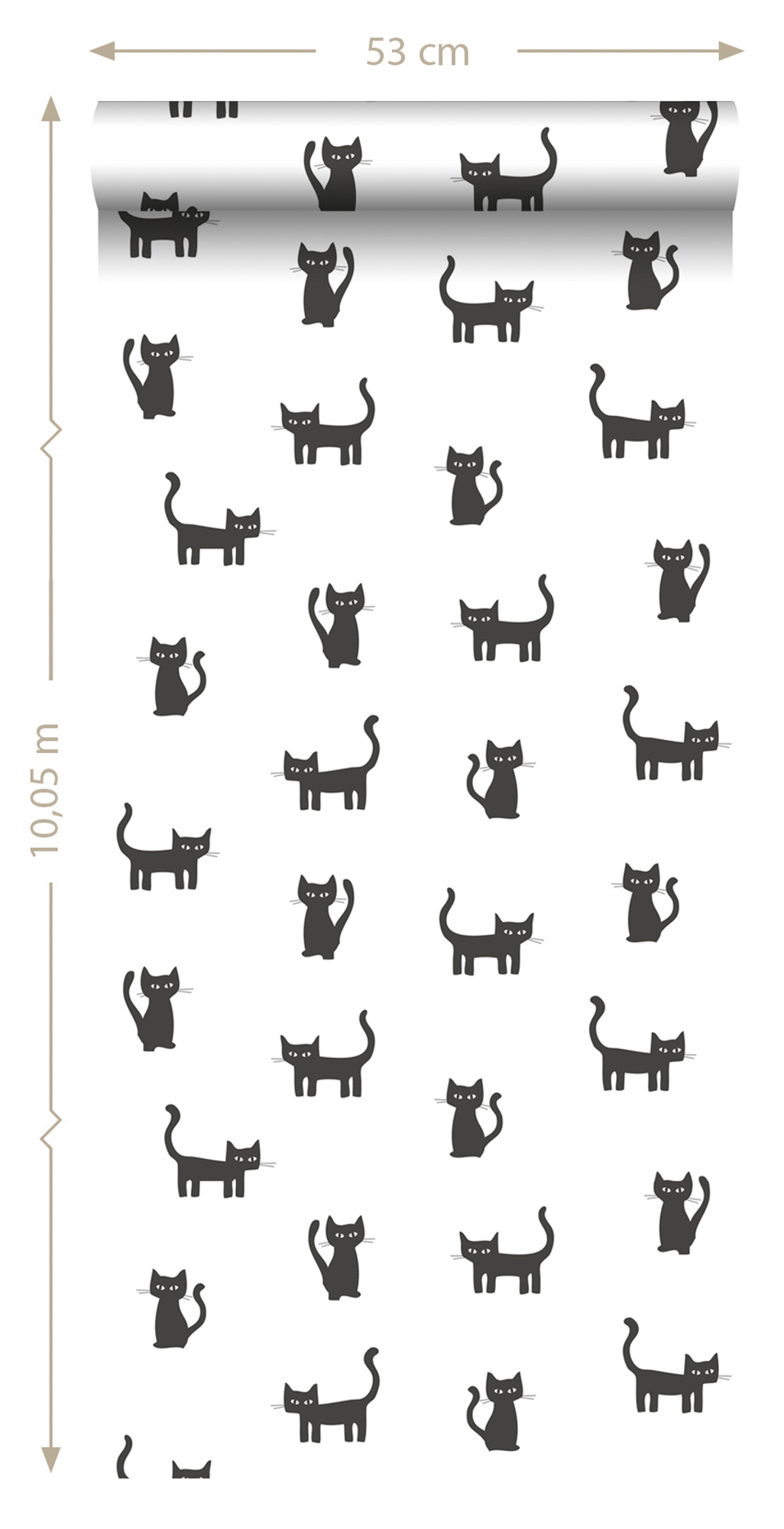 Katzen Tapete schwarz weiß Vlies 138928