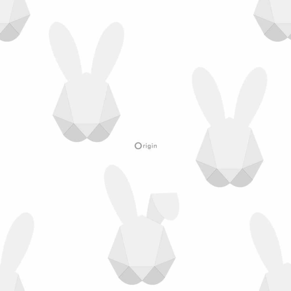 Vlies-Tapete Hell-Grau Origami Hase