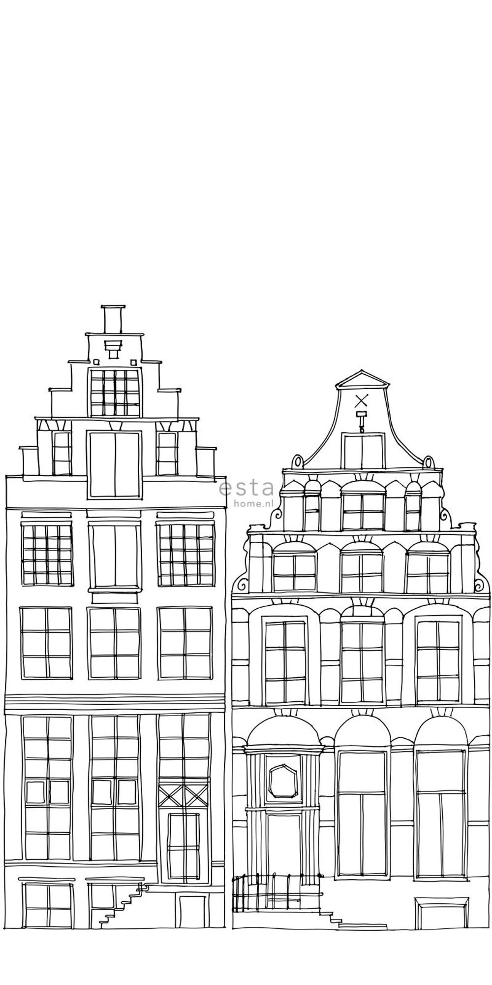 Wandbild Amsterdam Häuser schwarz weiß 150 x 279 cm 158834