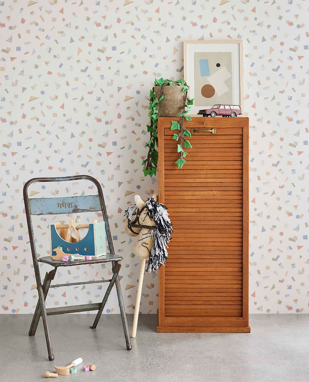 squares and circles shapes non-woven wallpaper colorful and white Explore Eijffinger 323074-55-323074