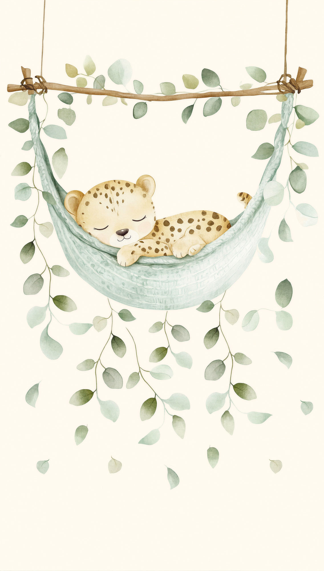 Wandbild Leopard in Hängematte beige 159 x 280 cm 792896