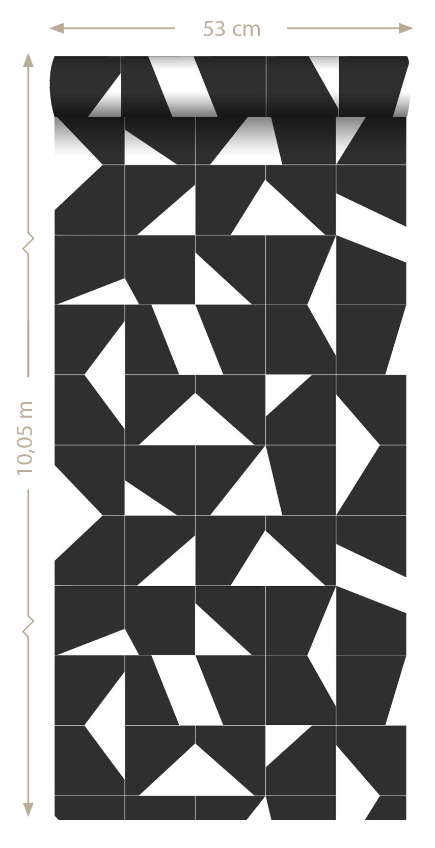 Tapete grafisch geometrische Kacheln schwarz weiß 139087