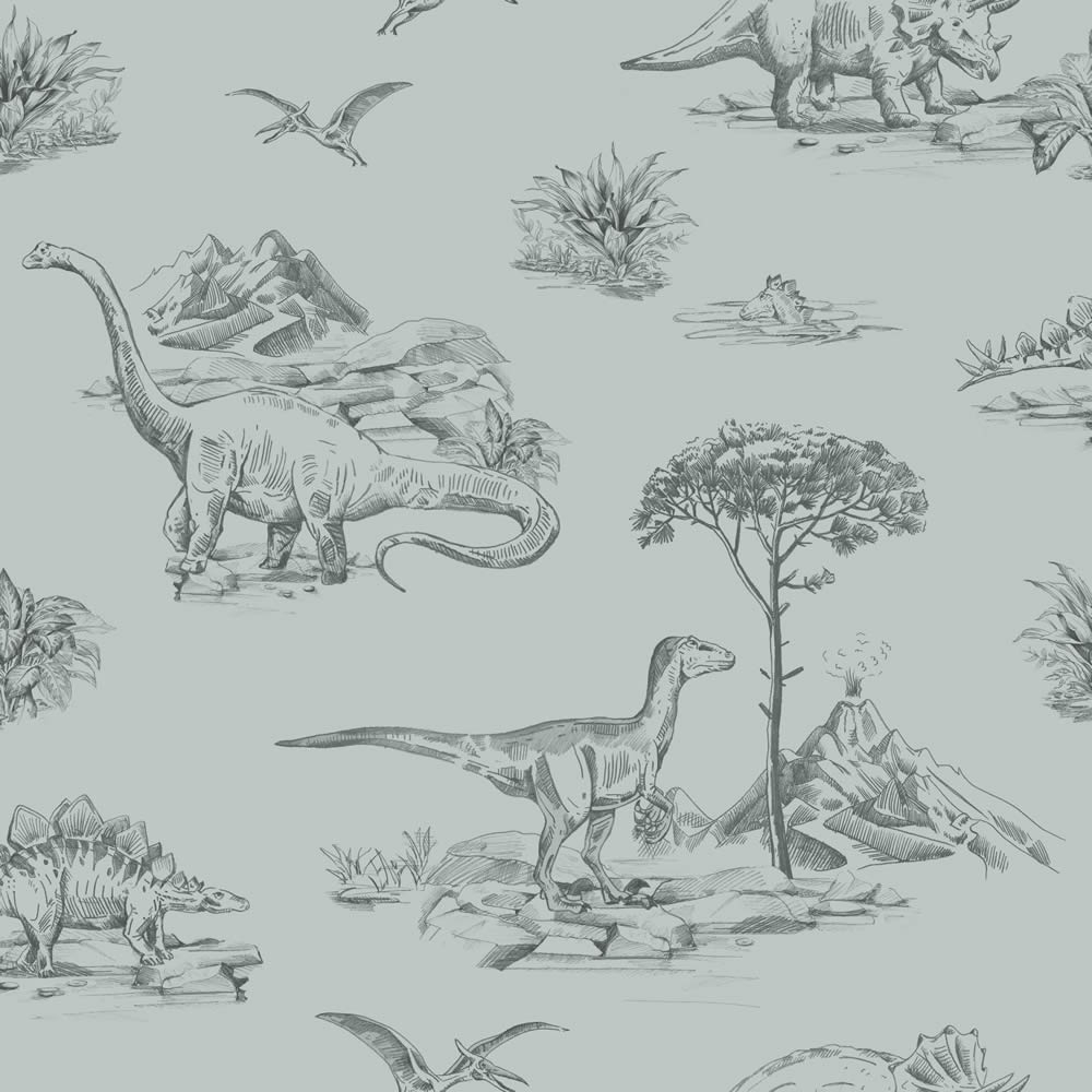 Dino Vliestapete Zeichnung Abenteuer grün 139556