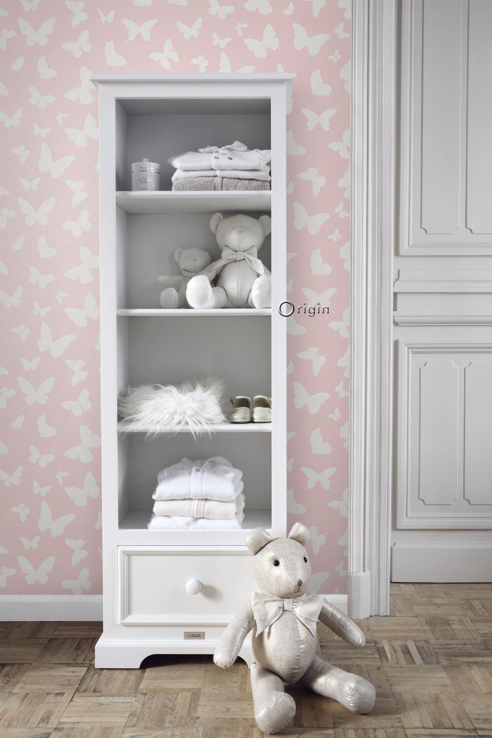 Tapete Schmetterlinge rosa Vlies 347691