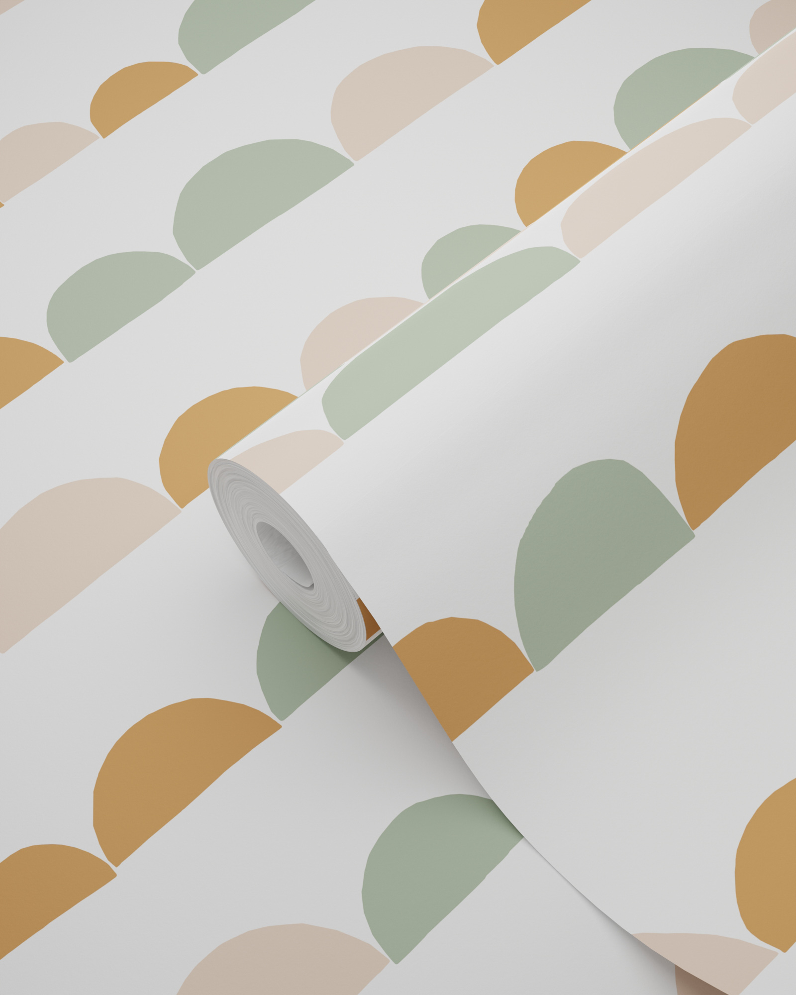 Tapete Halbkreise Scandi Vlies pastellfarben 139267