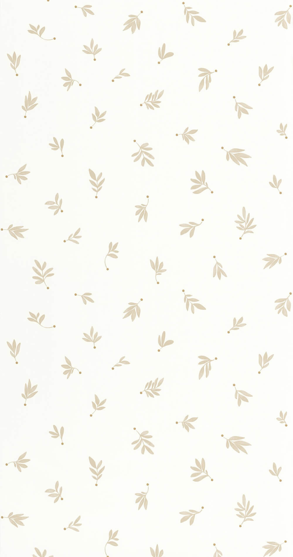 Small leaves non-woven wallpaper beige cream Les Minis Mondes Caselio MNM105751010