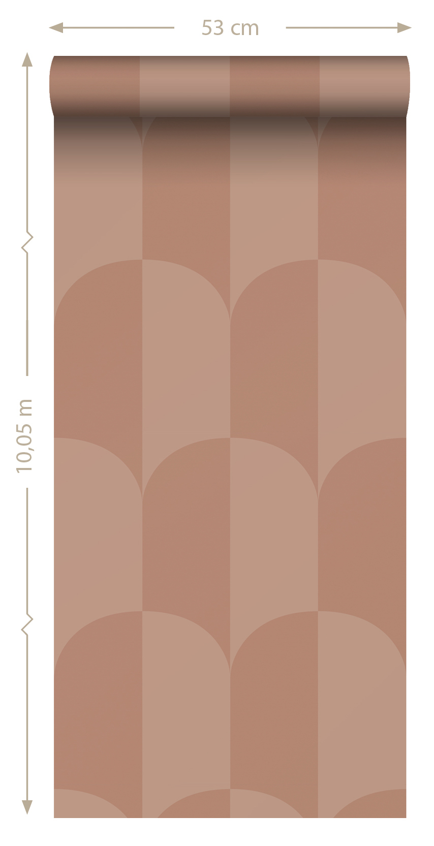 Tapete Vliestapete Art Deco Bögen terracotta rosa 131238