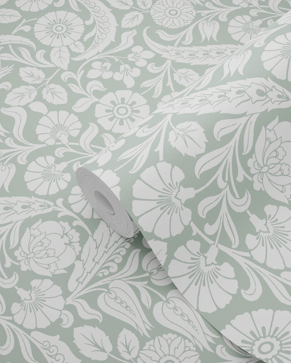 Tapete Botanisch Vintage Blumen grün Vlies 139329