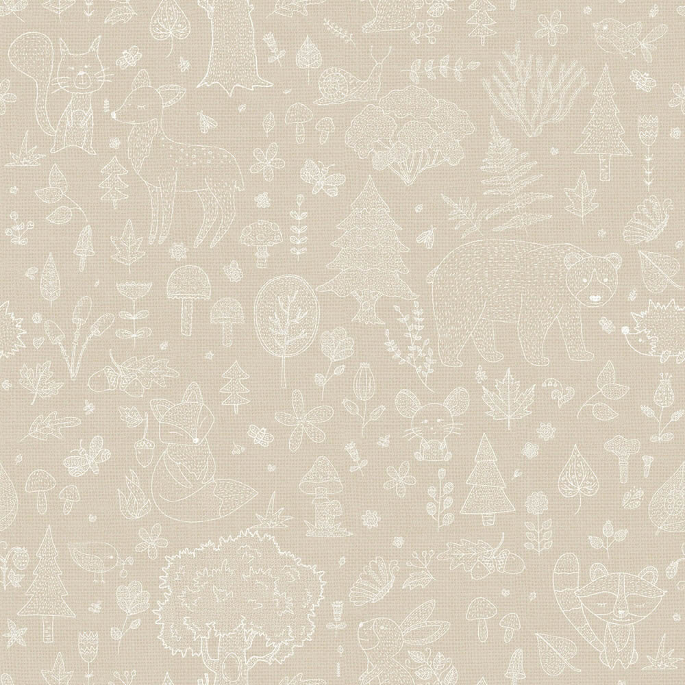 Vliestapete Waldmotive Natur hellbeige 014809