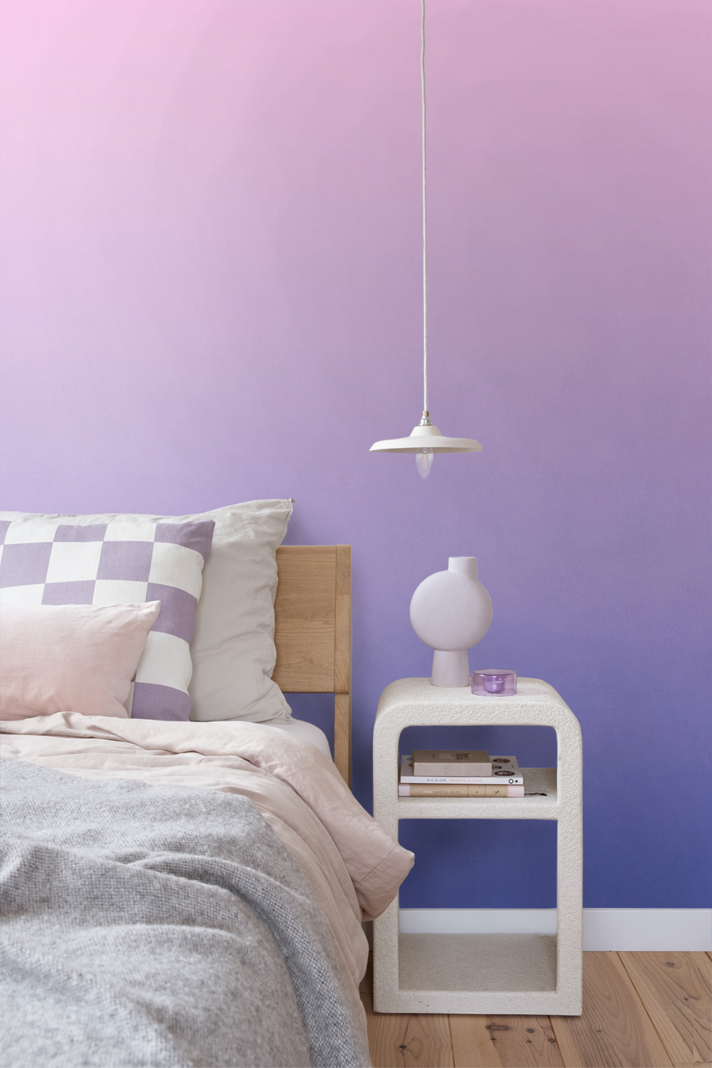 Wandbild Farbeverlauf blau rosa 200 x 279 cm 159545