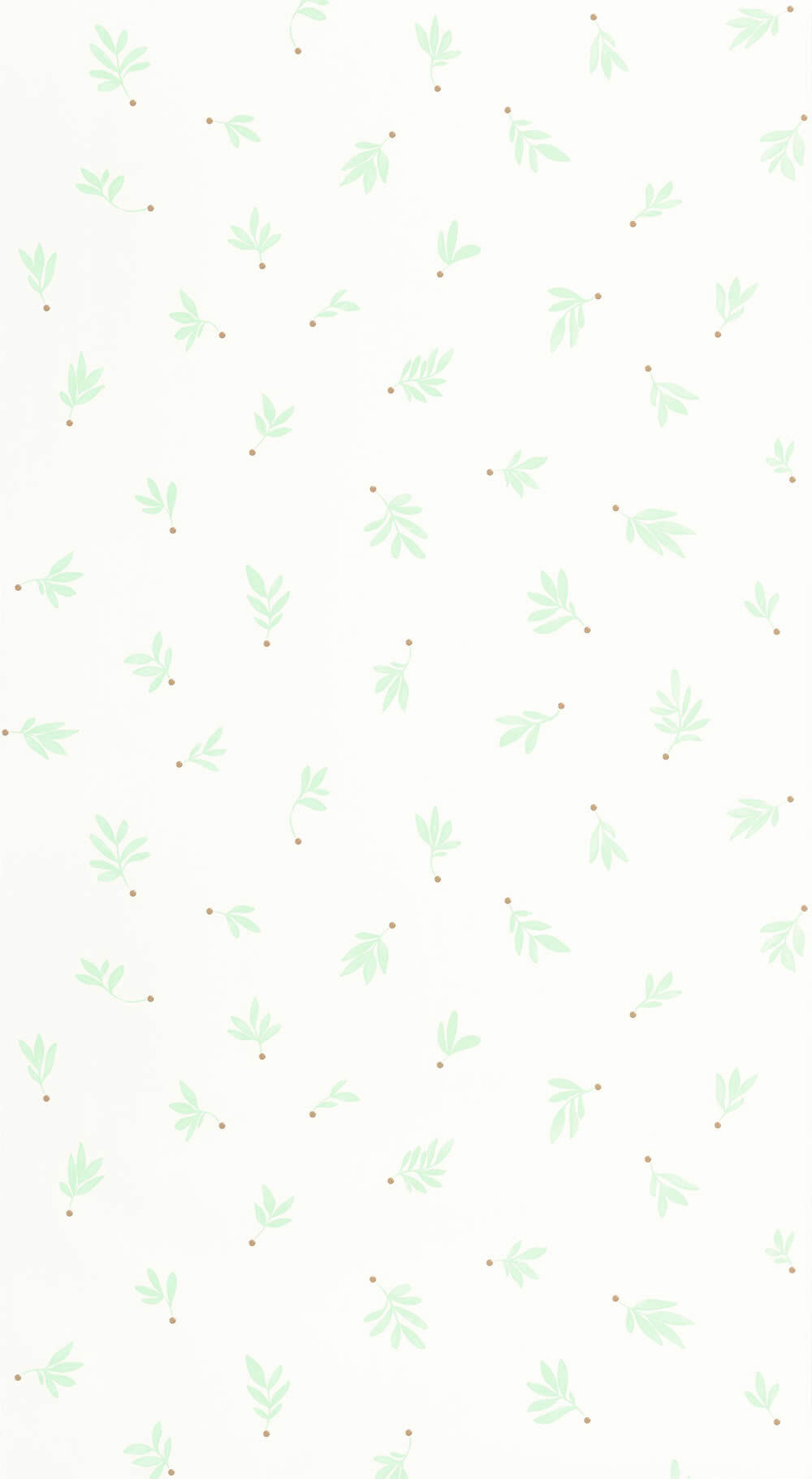 Playful branches non-woven wallpaper mint green Les Minis Mondes Caselio MNM105757126