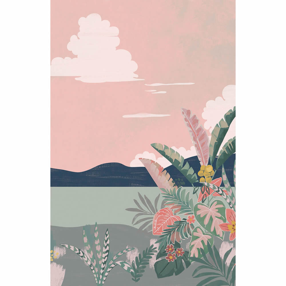 Pink and colorful mural landscapes and lakes Young and free YNF103424804-36-YNF103424804