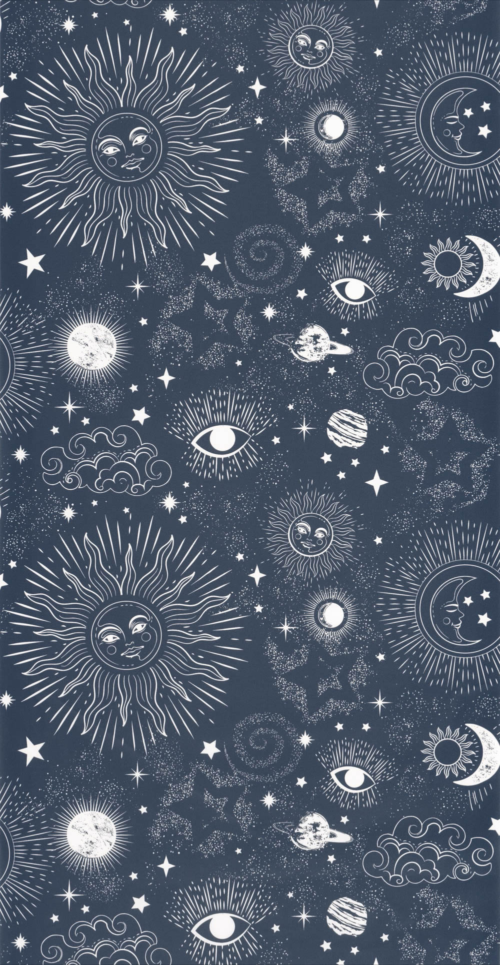 Eye and Planet Blue and White Wallpaper Young and free YNF103246112-36-YNF103246112.1M