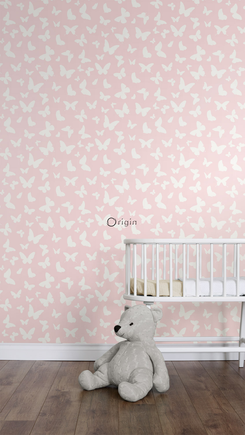 Tapete Schmetterlinge rosa Vlies 347691