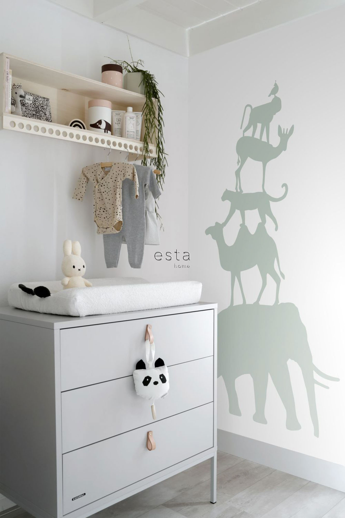 Wandbild Tiere mintgrün 150 x 279 cm 158921