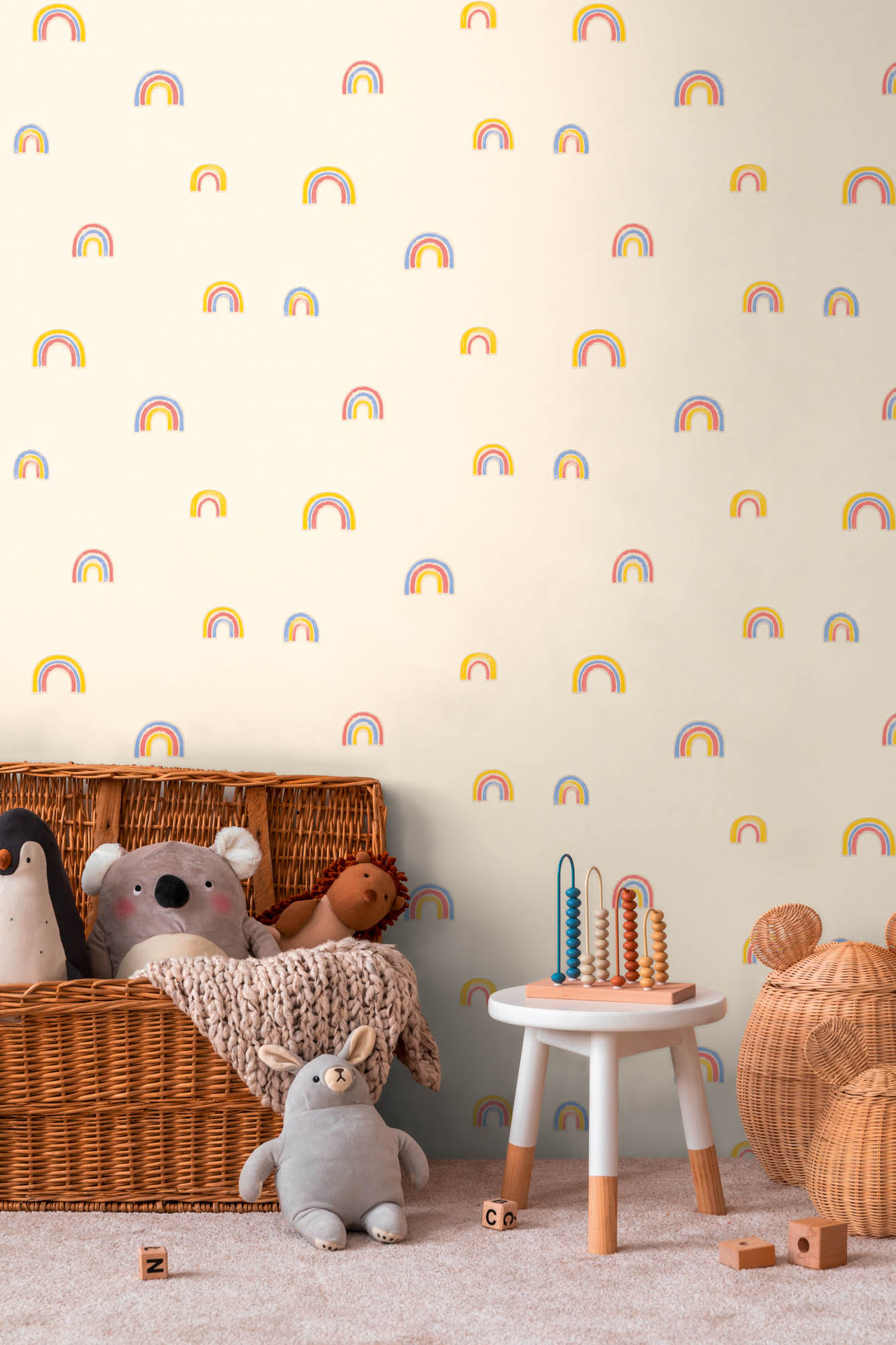 Tapete Regenbogen Tapete bunt creme Vlies 792591