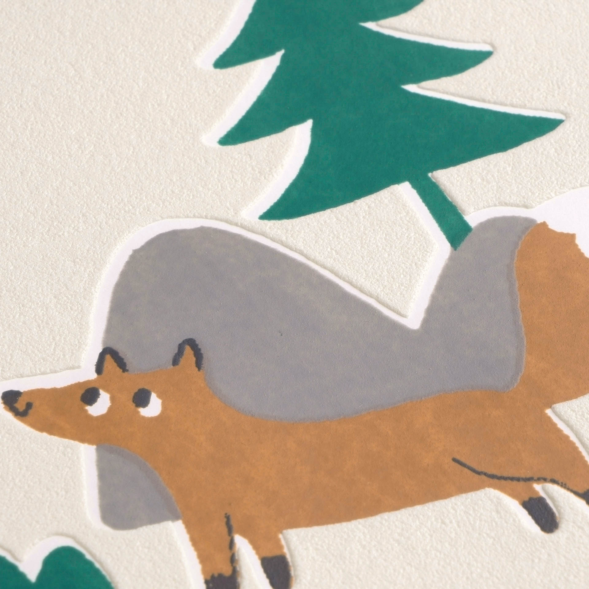 Tapete Waldtapete Waldtiere Fuchs Eichhörnchen creme 792581
