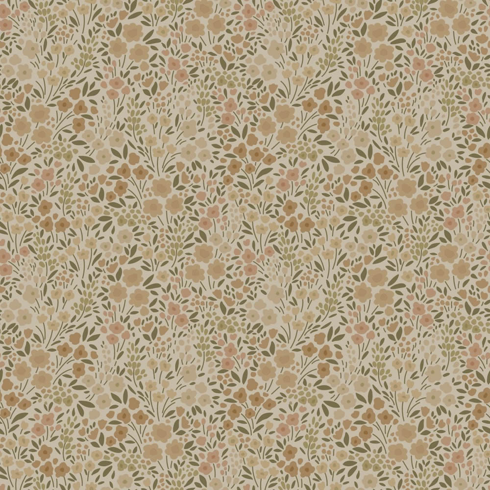 Wallpaper non-woven small flowers green 139701