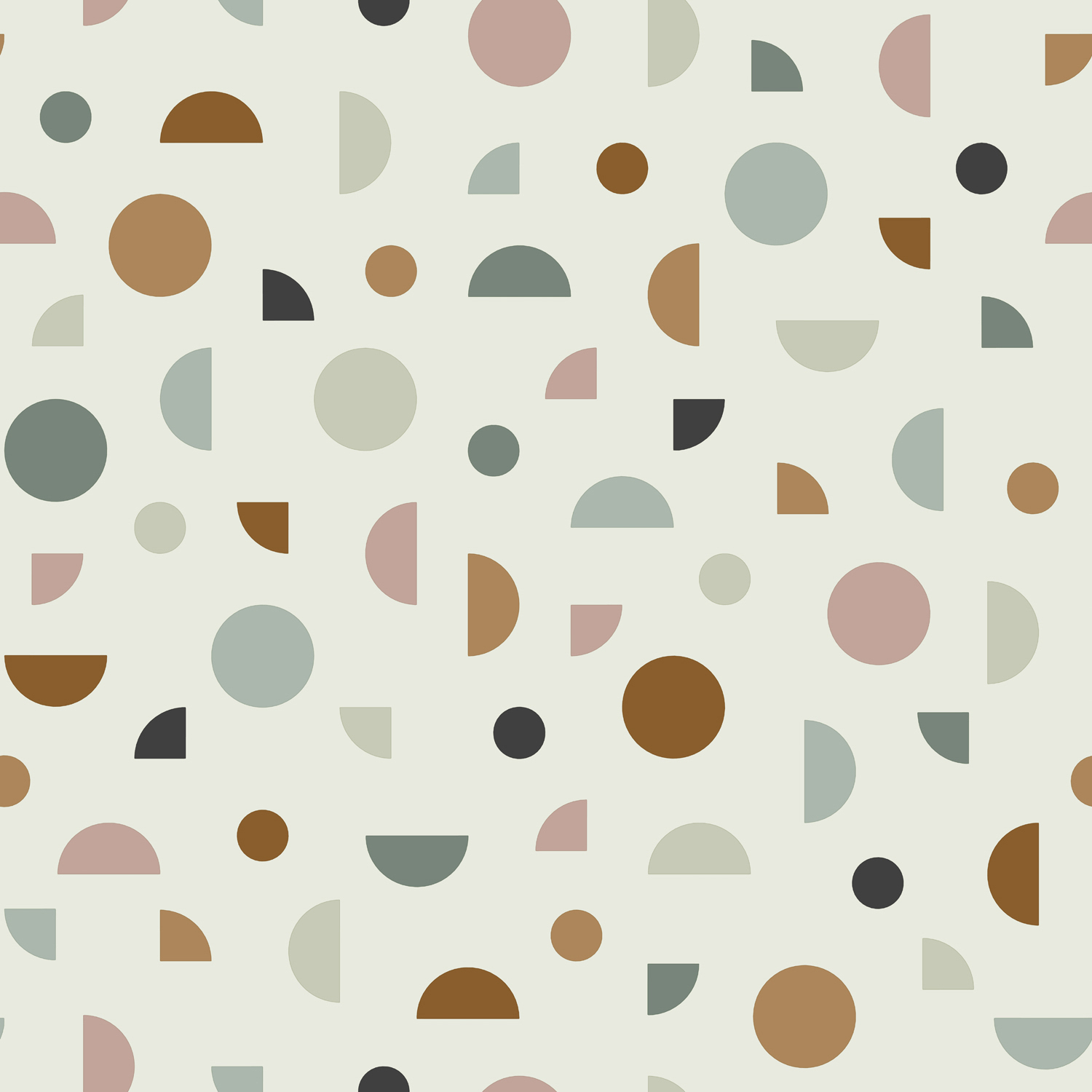 Grafiktapete bunte Formen Kreise Halbkreise Vlies beige 139277