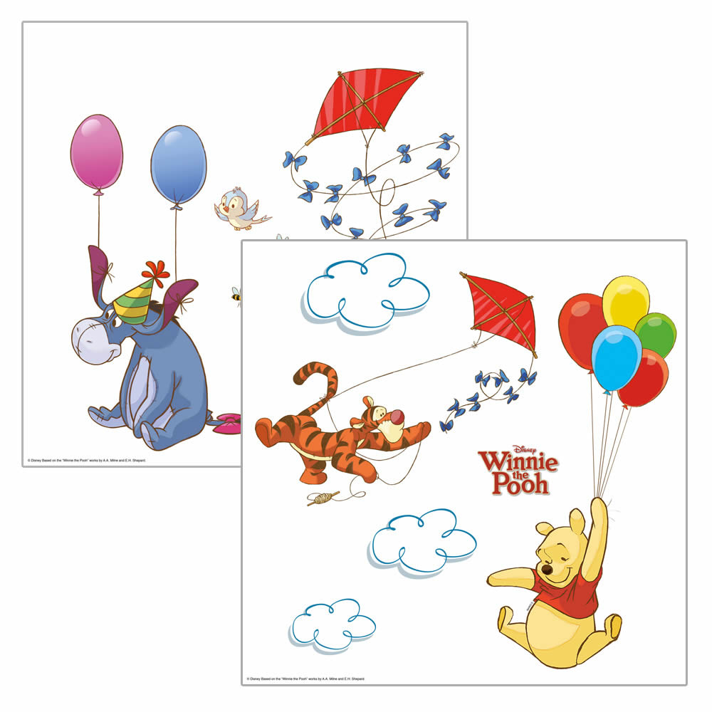 Fenstersticker selbsthaftend Winnie Pooh bunt