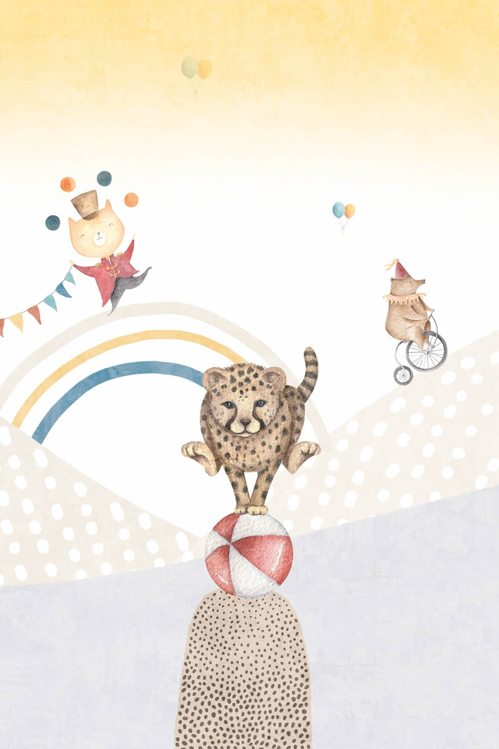 Leinwandbild Zirkustiere Jaguar Bär und Katze DD129376 40 x 60 cm-8-DD129376