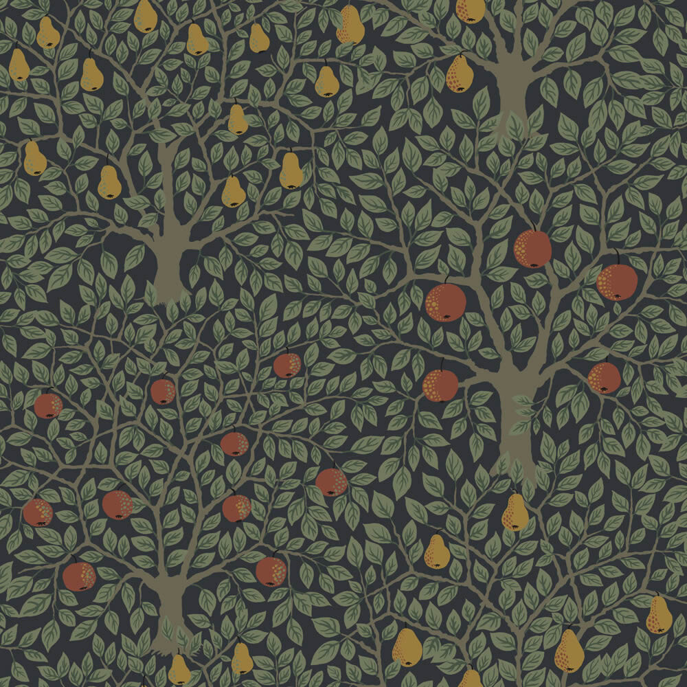 Waldmotive Dunkelblau und grün Vliestapete Grönhaga Rasch Textil 044110-23-044110.1M