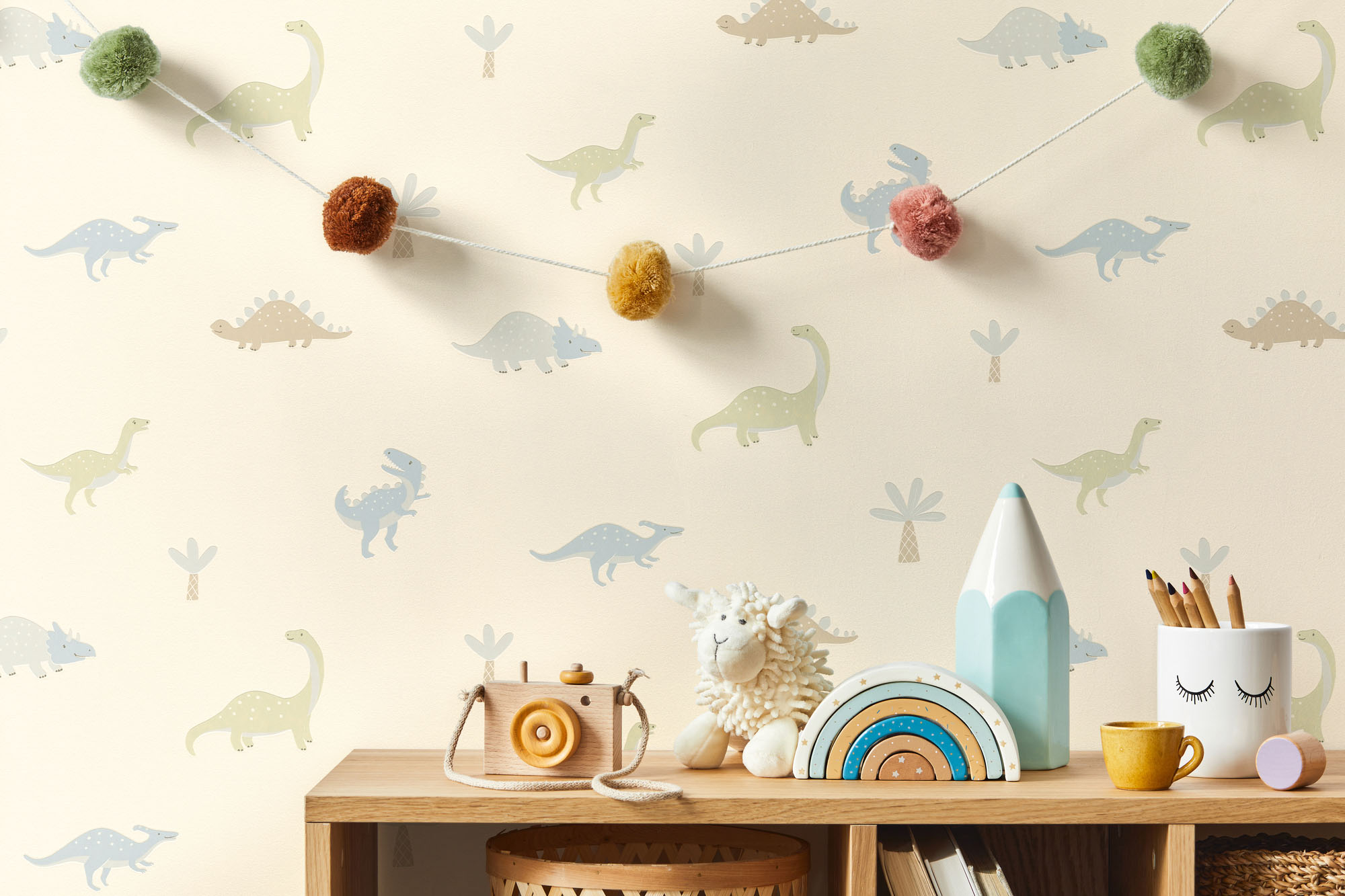 Tapete Dinosaurier Tapete Palmen beige 792572