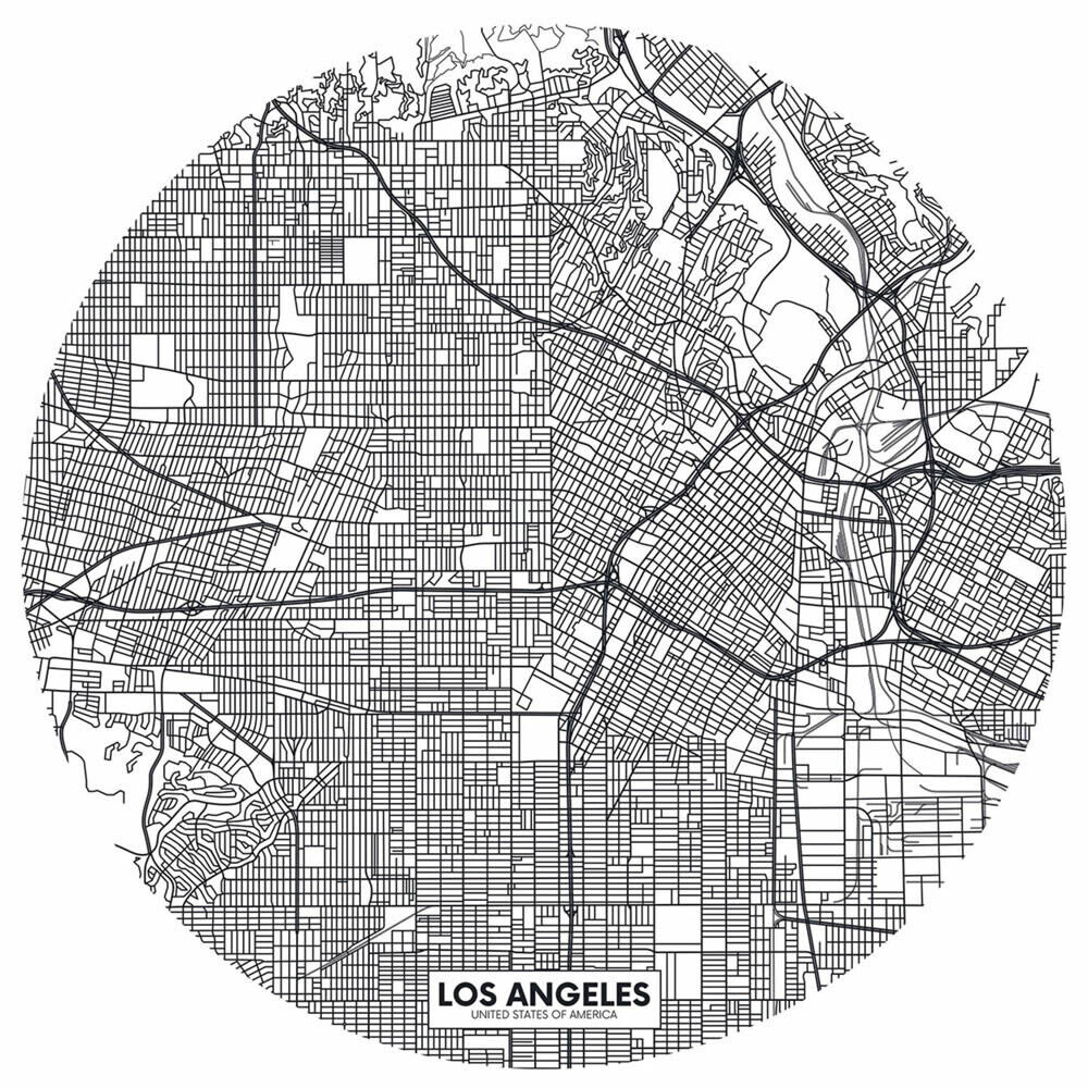 grafisch Los Angeles Wandbild schwarz weiß Young and free YNF103450999-36-YNF103450999