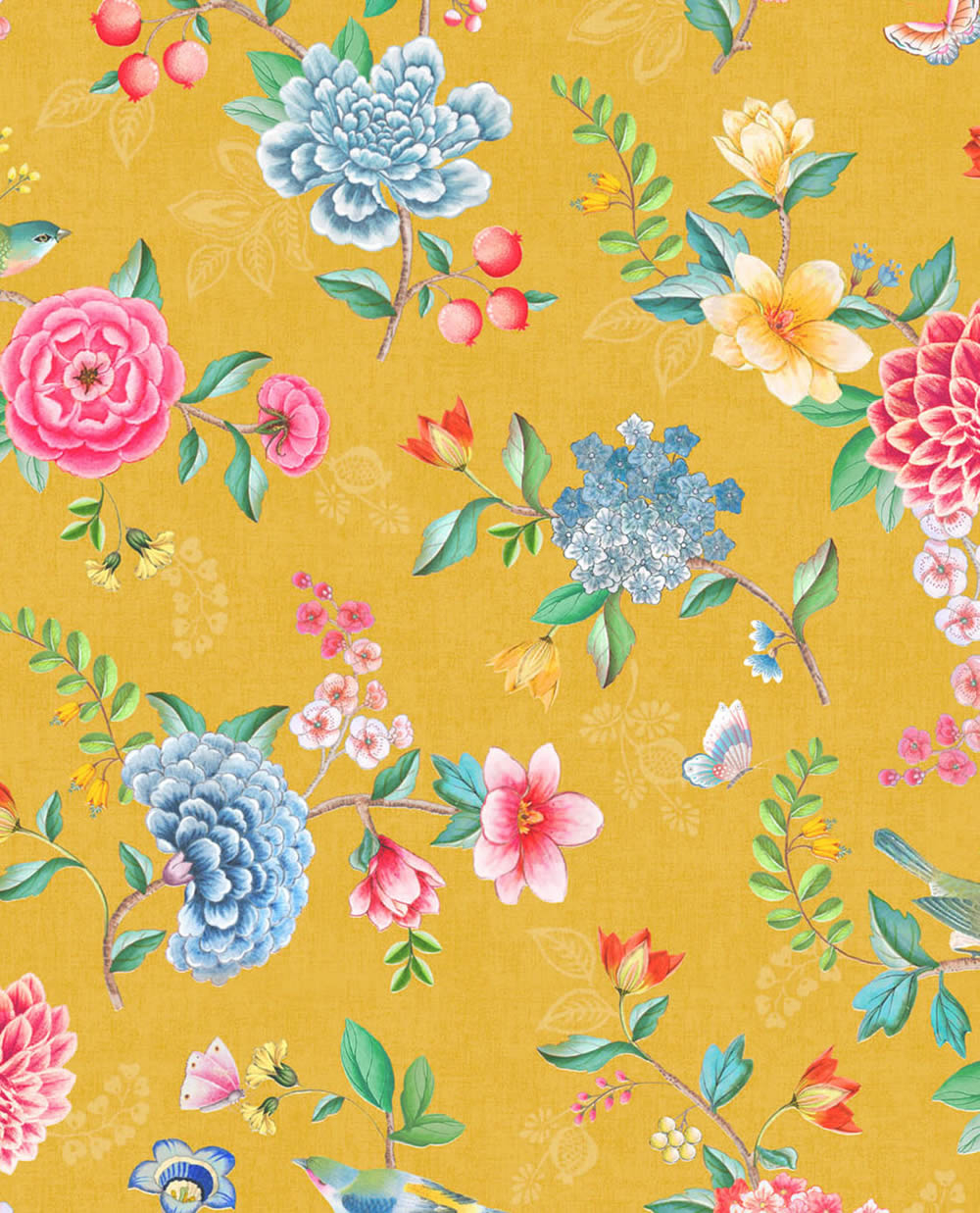 Tapete Vlies Sonnen-Gelb Blumen Pip Studio 5 300104