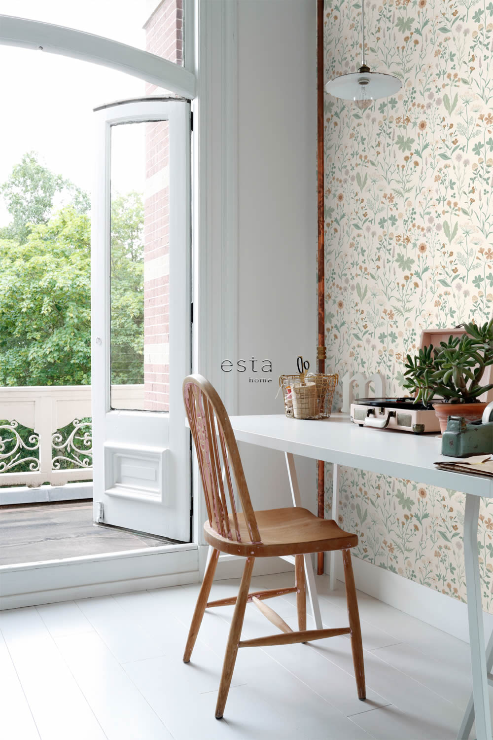 Tapete Scandi Feldblumen pastellfarben creme Vlies 139481