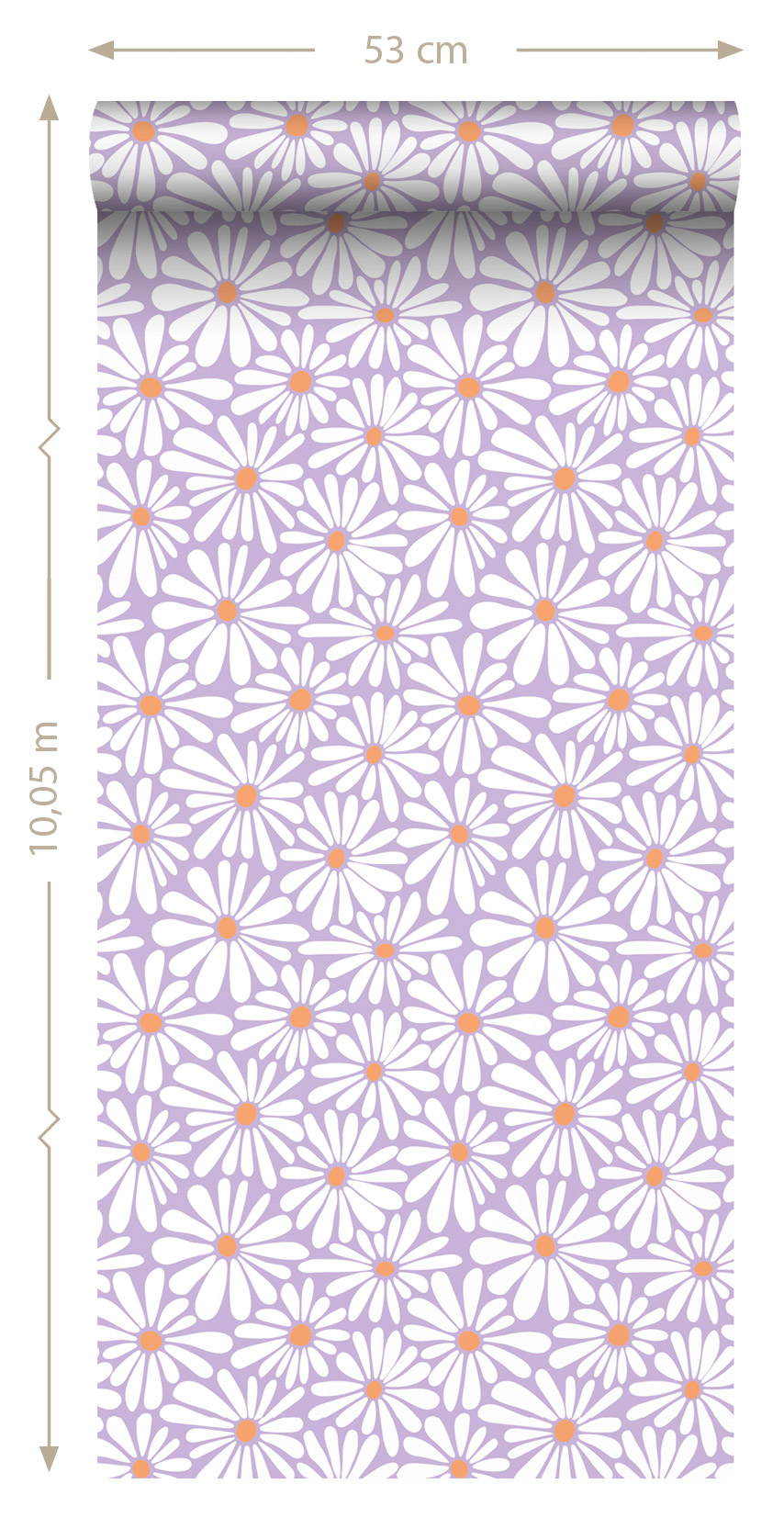 Tapete Blüten Tapete Gänseblümchen lila orange Vlies 131153