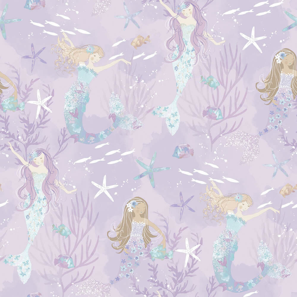 Underwater Mermaids Wallpaper Purple Tiny Tots 2 Essener G78391