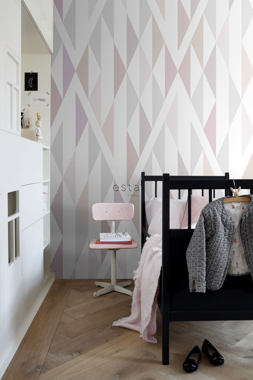 Wandbild Rauten Scandi pastellfarben 150 x 279 cm 158903