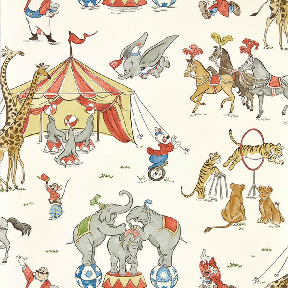 Vliestapete Dumbo der fliegende Elefant Zirkus Disney Tiere beige DDIW217284