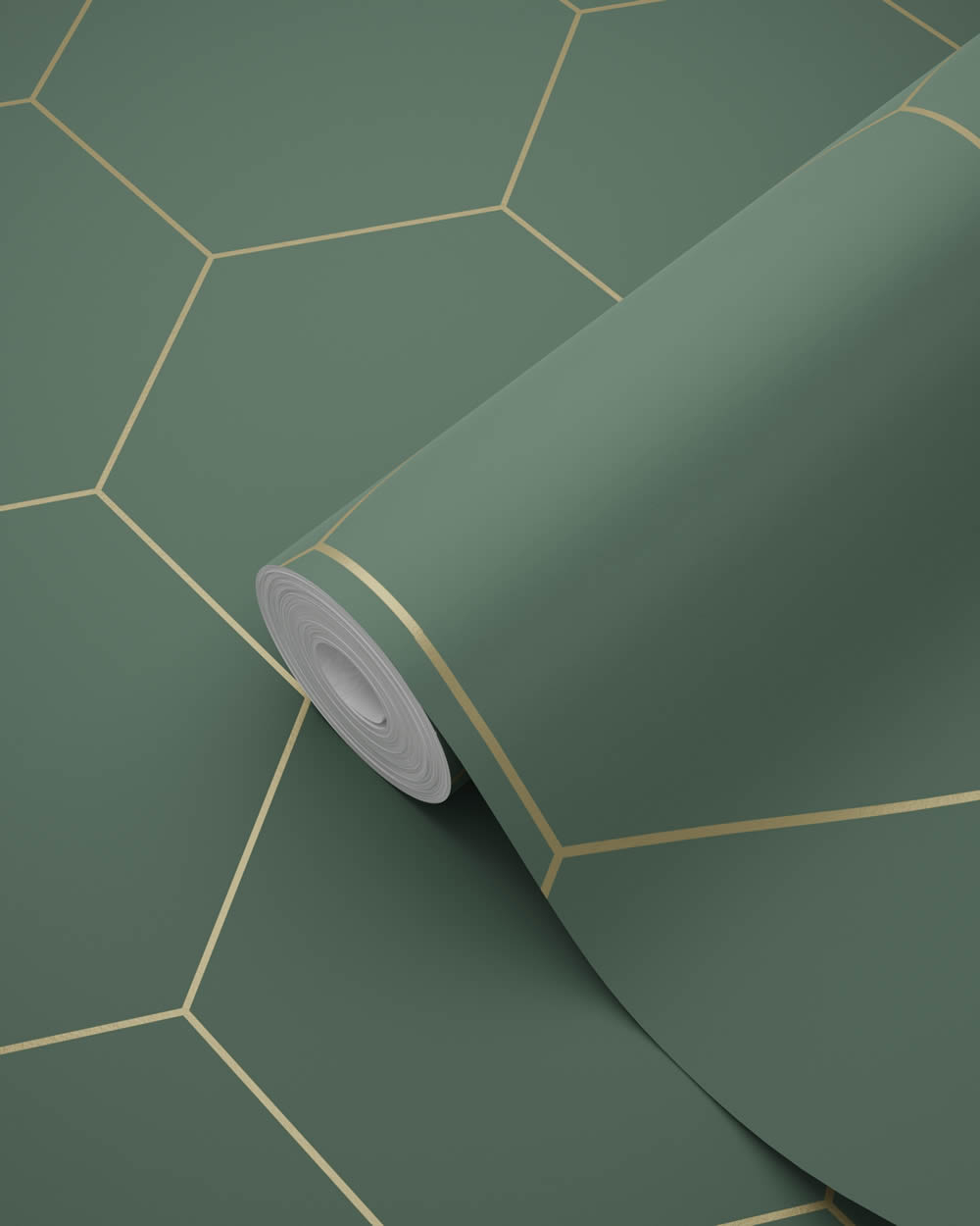 Tapete mit geometrischem Wabenmuster grün Vlies 139228