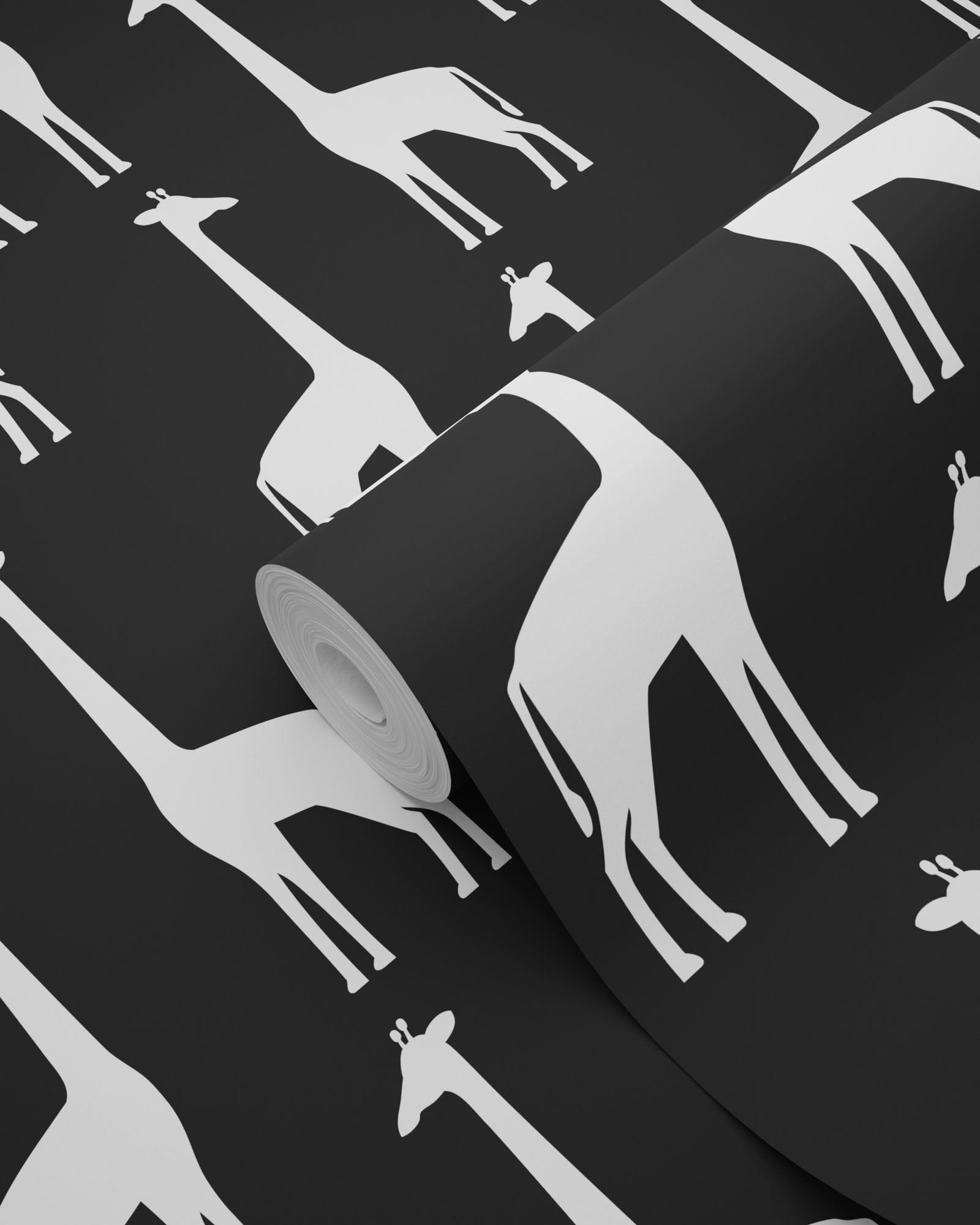 Tiertapete Giraffen Skandi schwarz weiß 139062