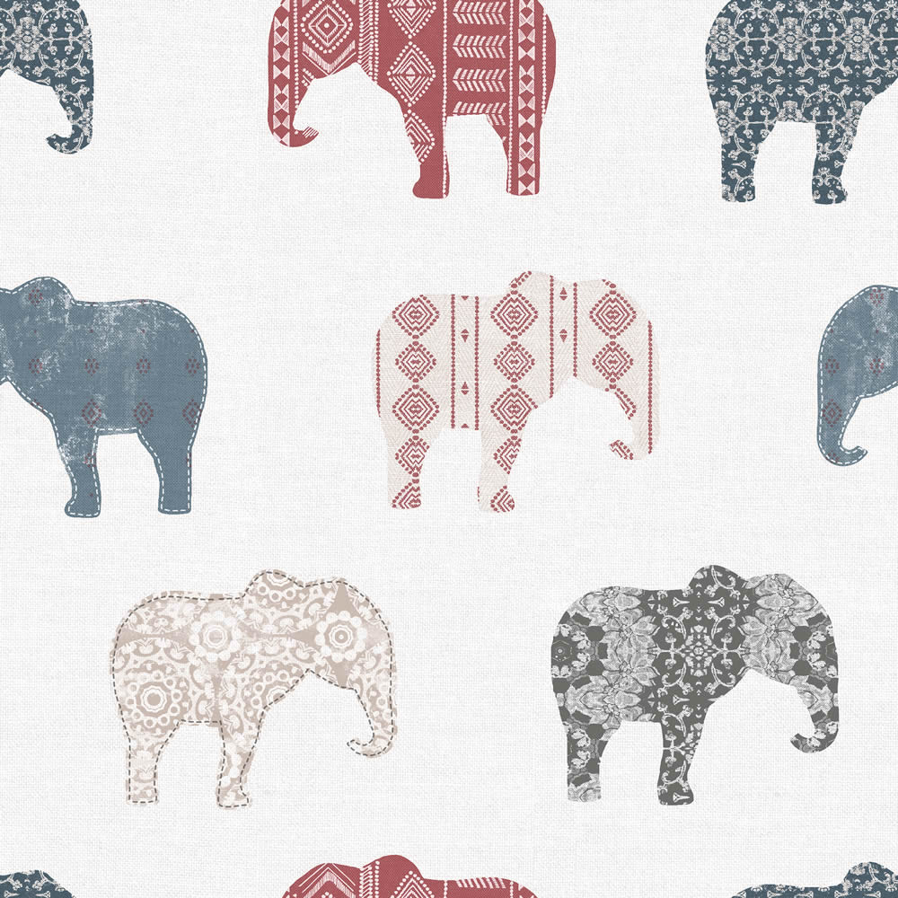 Wallpaper elephants blue red-28-G56526.1M
