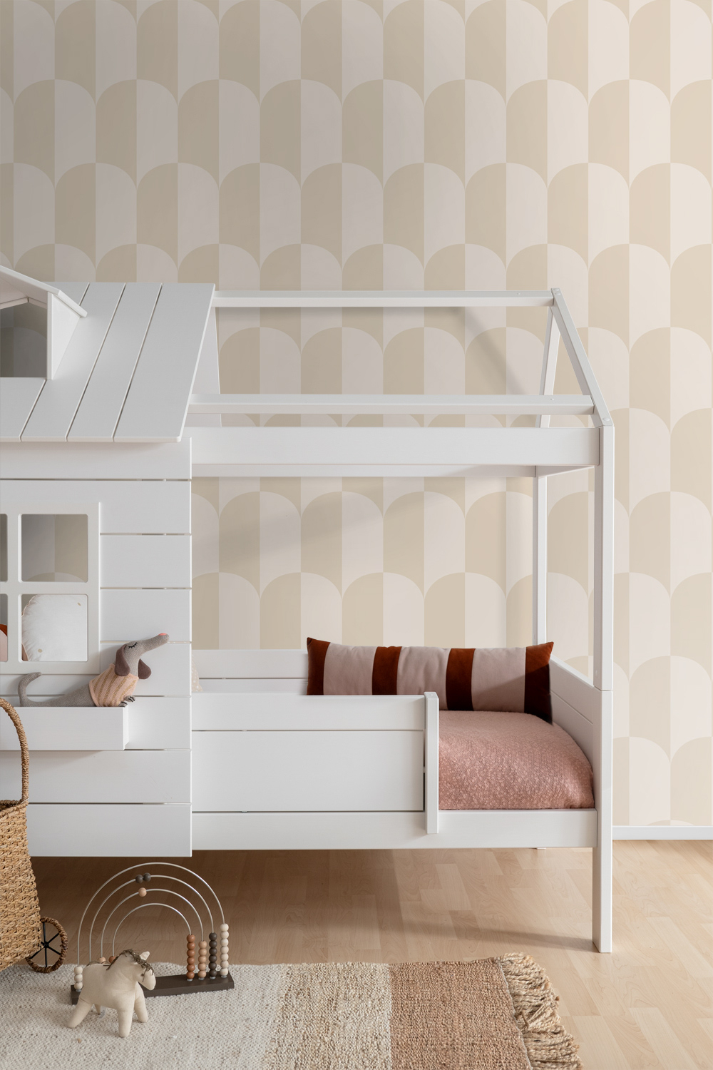 Tapete Vliestapete Art Deco Bögen beige sand 139991